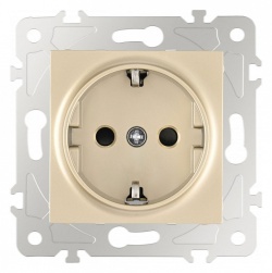 Розетка с заземлением и со шторкой, без рамки Arte Milano am-203 203.40-1.shampan в интернет-магазине "Галерея света"