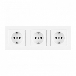 Розетка с заземлением и со шторкой Arte Milano SET06-3 SET06-3-40-1x3 white в интернет-магазине "Галерея света"