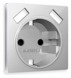 Накладка для розетки с заземлением и со шторками и 2хUSB type A Ambrella Volt ALFA AP4090 в интернет-магазине "Галерея света"