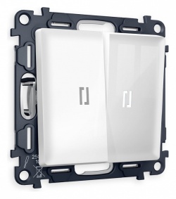Выключатель проходной двухклавишный с подсветкой Ambrella Volt ALFA MA104035 в интернет-магазине "Галерея света"