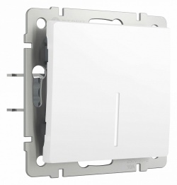 Выключатель одноклавишный с подсветкой без рамки Werkel белый матовый W1110161 в интернет-магазине "Галерея света"