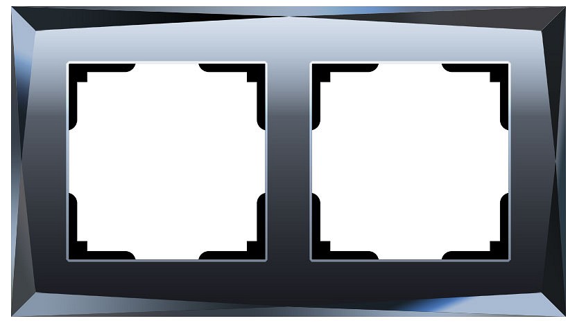 Рамка на 2 поста Werkel Diamant (черный) W0021208 в интернет-магазине "Галерея света"