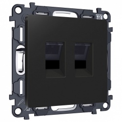 Розетка двойная Ethernet RJ-45 и со шторками, без рамки Ambrella Volt ALFA MA812110 в интернет-магазине "Галерея света"