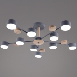 Люстра на штанге  03758-0.3-10 GREY+WOOD GX53 в интернет-магазине "Галерея света"