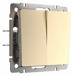 Выключатель проходной двухклавишный без рамки Werkel шампань W1122011 в интернет-магазине "Галерея света"