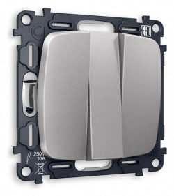 Выключатель трехклавишный без рамки Ambrella Volt OMEGA MO505010 в интернет-магазине "Галерея света"