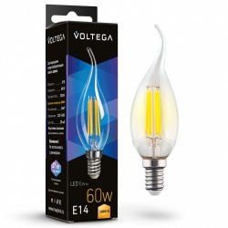 Лампа светодиодная Voltega Candle wind 6W E14 6Вт 3000K 7209 в интернет-магазине "Галерея света"