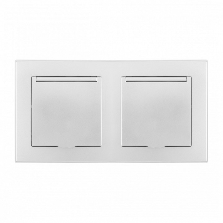 Розетка влагозащищенная с заземлением и со шторкой с крышкой Arte Milano SET06-2 SET06-2-41-1x2 silver в интернет-магазине "Галерея света"