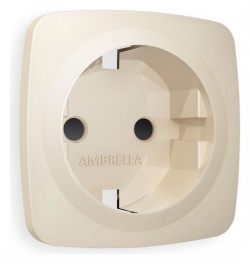 Накладка для розетки с заземлением и со шторками Ambrella Volt OMEGA OP3270 в интернет-магазине "Галерея света"