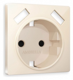 Накладка для розетки с заземлением и со шторками и 2хUSB type A Ambrella Volt ALFA AP3090 в интернет-магазине "Галерея света"