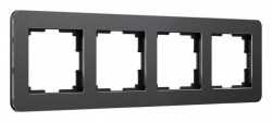Рамка на 4 поста Werkel Platinum (черный алюминий) W0042608 в интернет-магазине "Галерея света"