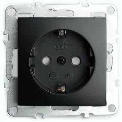 Розетка с заземлением и со шторкой, без рамки Stekker Эрна 49154 в интернет-магазине "Галерея света"