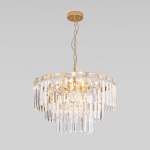 Подвесная люстра Eurosvet Elegante 10130/8 золото/прозрачный хрусталь Strotskis в интернет-магазине "Галерея света"