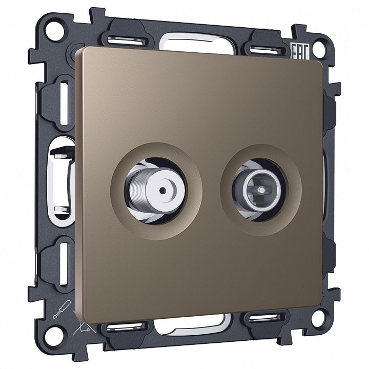 ТВ-розетка и SAT-розетка оконечная без рамки Ambrella Volt ALFA MA643310 в интернет-магазине "Галерея света"