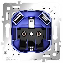 Механизм розетки с заземлением и со шторками и 2хUSB type A и C Voltum S70 VLS0405M в интернет-магазине "Галерея света"