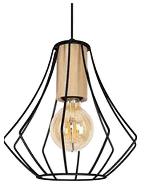 Подвесной светильник Imex MD.9050 MD.9050-1-P-BK+WOOD в интернет-магазине "Галерея света"