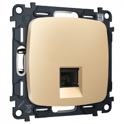 Розетка Ethernet RJ-45 и со шторками, без рамки Ambrella Volt OMEGA MO612005 в интернет-магазине "Галерея света"