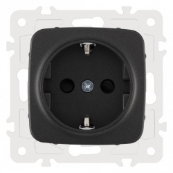 Розетка с заземлением и со шторкой, без рамки Arte Milano am-205 205.40-1.black в интернет-магазине "Галерея света"