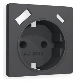 Накладка для розетки с заземлением и со шторками и 2хUSB type A и C Ambrella Volt ALFA AP9100 в интернет-магазине "Галерея света"
