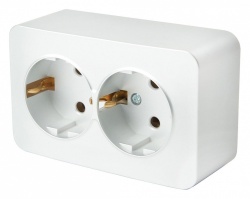 Розетка двойная с заземлением Stekker София 49304 в интернет-магазине "Галерея света"