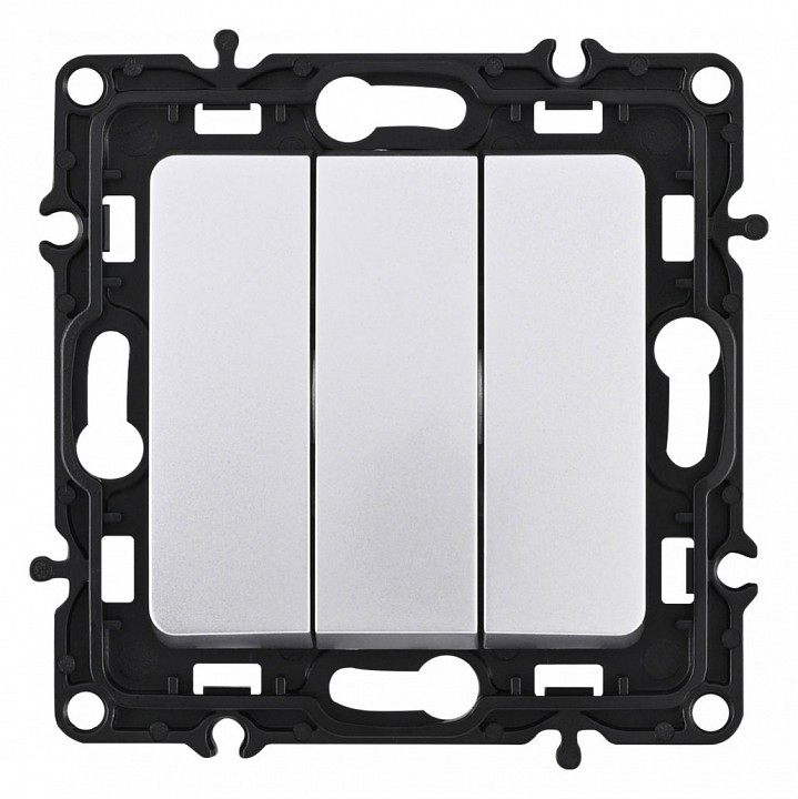 Выключатель трехклавишный без рамки Arte Milano 217 217.30-3.silver в интернет-магазине "Галерея света"