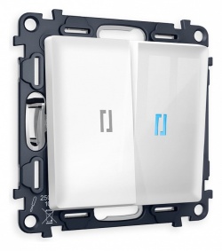 Выключатель проходной двухклавишный с подсветкой Ambrella Volt ALFA MA104040 в интернет-магазине "Галерея света"