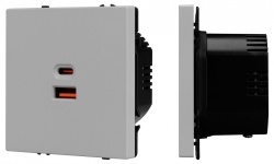 Розетка 2хUSB type A и C без рамки Arlight SCT-NOBE 059447 в интернет-магазине "Галерея света"