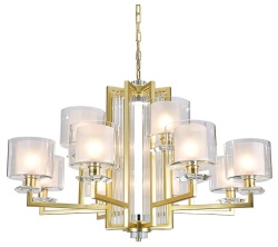 Подвесная люстра Newport ALEXANDRA 4408+4/C mat.gold в интернет-магазине "Галерея света"