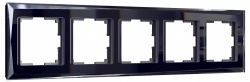 Рамка на 5 постов Werkel Diamant (черный) W0051208 в интернет-магазине "Галерея света"
