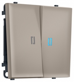 Выключатель самовозвратный двухклавишный с подсветкой, без рамки Ambrella Volt MS MS364060 в интернет-магазине "Галерея света"