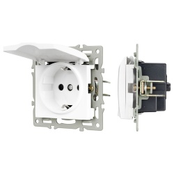 Розетка влагозащищенная с заземлением и со шторкой, без рамки с крышкой Arlight SCT 043745 в интернет-магазине "Галерея света"