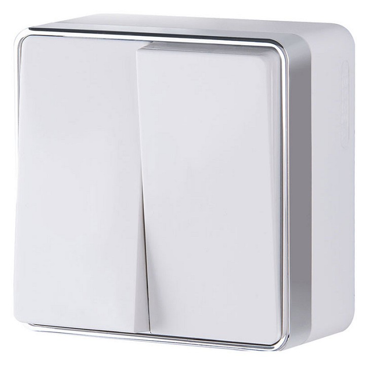 Выключатель двухклавишный Werkel Gallant (белая) W5020001 в интернет-магазине "Галерея света"