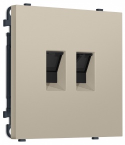 Розетка двойная Ethernet RJ-45 и со шторками, без рамки Ambrella Volt MS MS352110 в интернет-магазине "Галерея света"