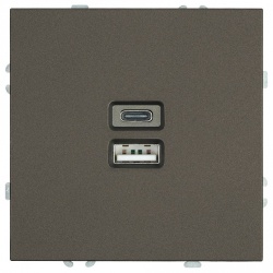 Розетка 2хUSB type A и C без рамки Stekker Эмили 49931 в интернет-магазине "Галерея света"