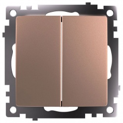 Переключатель двухклавишный без рамки Stekker Катрин 49169 в интернет-магазине "Галерея света"