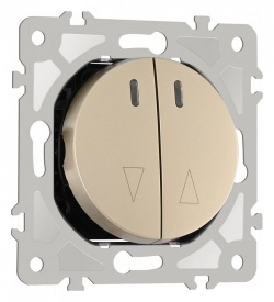 Выключатель для жалюзи с подсветкой без рамки Arte Milano 202 202.39-2.shampan в интернет-магазине "Галерея света"