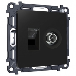 ТВ-розетка и розетка Ethernet RJ-45 без рамки Ambrella Volt ALFA MA812510 в интернет-магазине "Галерея света"