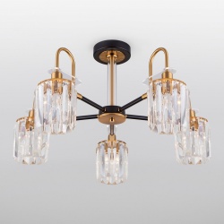 Люстра на штанге Eurosvet Tenia 70090/5 черный в интернет-магазине "Галерея света"