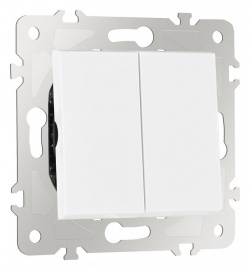 Выключатель проходной двухклавишный без рамки Arte Milano 203 203.32-2.white в интернет-магазине "Галерея света"
