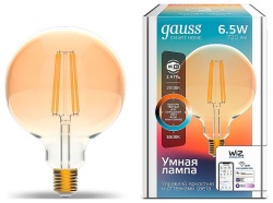Лампа светодиодная с управлением через Wi-Fi Gauss Smart Home E27 6.5Вт 2000-5500K 1340112 в интернет-магазине "Галерея света"