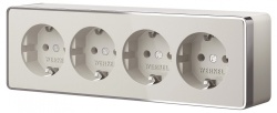 Розетка четверная с заземлением и со шторками Werkel Gallant W5072204 в интернет-магазине "Галерея света"