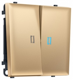 Выключатель самовозвратный двухклавишный с подсветкой, без рамки Ambrella Volt MS MS884060 в интернет-магазине "Галерея света"