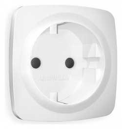 Накладка для розетки с заземлением и со шторками Ambrella Volt OMEGA OP1270 в интернет-магазине "Галерея света"