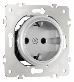 Розетка с заземлением и со шторкой, без рамки Arte Milano am-202 202.40-1.silver в интернет-магазине "Галерея света"