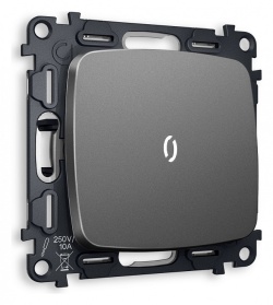 Выключатель проходной одноклавишный с подсветкой без рамки Ambrella Volt OMEGA MO652035 в интернет-магазине "Галерея света"