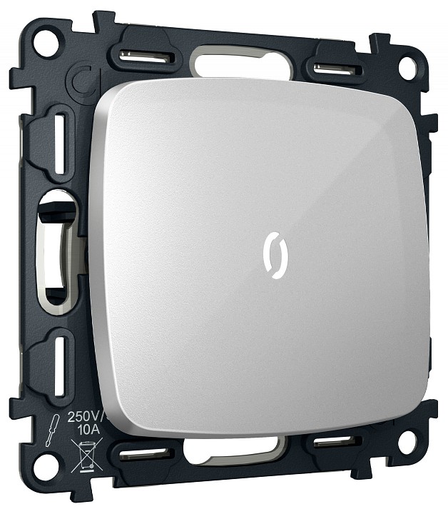 Выключатель самовозвратный одноклавишный с подсветкой, без рамки Ambrella Volt MO MO402055 в интернет-магазине "Галерея света"