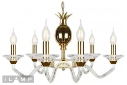 Подвесная люстра iLamp Flo YT2049-8 GD+Cear в интернет-магазине "Галерея света"