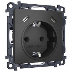Розетка с заземлением и 2хUSB type C, без рамки Ambrella Volt ALFA MA910510 в интернет-магазине "Галерея света"