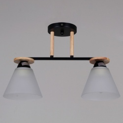 Светильник на штанге 11630-0.3-02 BK+WOOD в интернет-магазине "Галерея света"