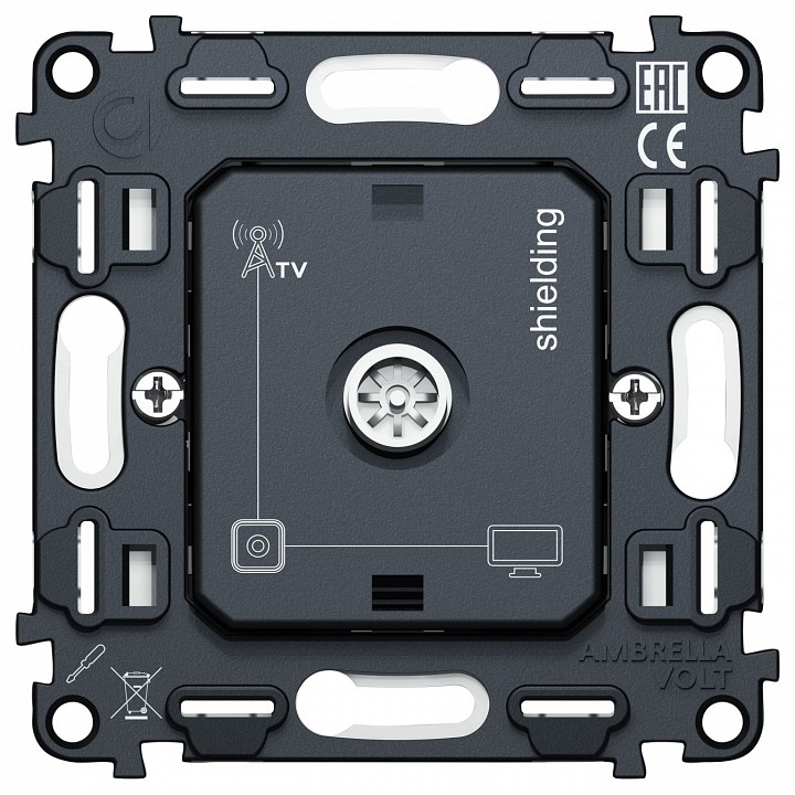 Механизм ТВ-розетки оконечная Ambrella Volt QUANT VM199 в интернет-магазине "Галерея света"